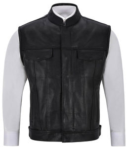 Voni Wear Hombres 2022 Casual Ropa exterior Lona Chaleco de cuero de vaca Chaleco Transpirable Secado rápido Ecológico para la temporada de otoño - Product Image 5
