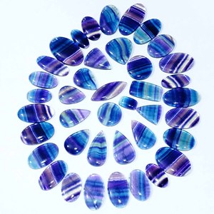 พลอยธรรมชาติสำหรับเครื่องประดับอัญมณีธรรมชาติ fluorite cabochons อัญมณีหลวม fluorite ราคาโรงงานจากอินเดีย - Product Image 5