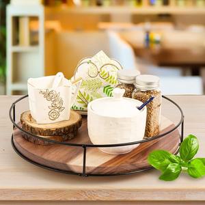 Support à gâteau rond en bois d'acacia de qualité supérieure, base surélevée, non toxique, écologique, durable, design artisanal pour une présentation élégante des aliments - Product Image 4