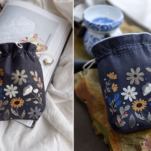 Sac en lin brodé à la main avec broderie Différentes couleurs Sac à dos en lin 100% lin lavé doux OEM Fabriqué au Vietnam - Product Image 4