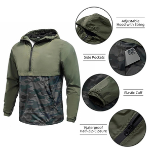 Vêtement de sport pour hommes en gros, veste de course imperméable, veste softshell en nylon pour sports de plein air, coupe-vent pour hommes, conception de logo personnalisée - Product Image 3