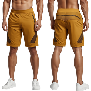 Pantalones Cortos Deportivos Premium para Hombre, Color Mostaza Dorado, Elásticos y Modernos, para Entrenamiento Atlético - Product Image 4