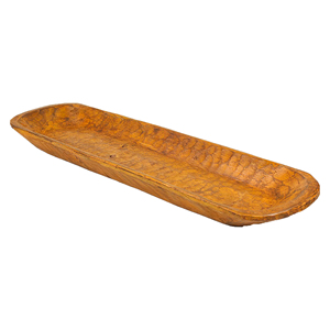 Longs bols à pâte en bois faits à la main de forme rectangulaire avec poignées pour vaisselle de comptoir décoration de la maison bols à pâte en bois - Product Image 4