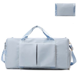 Bolsas de viaje de lona con logotipo personalizado de talla M con compartimento para zapatos, bolsa de fin de semana, bolsa de gimnasio de lona deportiva para entrenamiento para hombre - Product Image 1