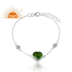 Amazing Design 925 Sterling Silver Bio Chrome Biopside Doublet Quartz Gemstone <b>Bracelet</b> Custom Jewelry Manufacture - Product Image 1