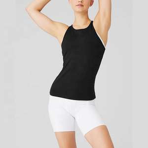 Débardeur de course en tissu extensible respirant pour le sport personnalisé de haute qualité Débardeurs Slim Fit en polyester et spandex de couleur unie pour femmes - Product Image 5