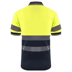 Wholesale Men's High Visibility Reflective Safety <b>Shirt</b> Customise Logo 100% Polyester Security <b>Shirt</b> With Short Sleeves - Product Image 2