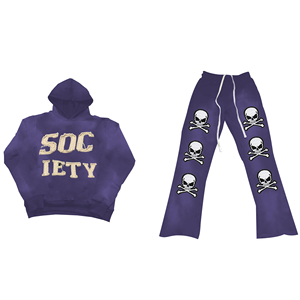 Chándal bordado de algodón desgastado para adultos Ropa de invierno transpirable de talla grande - Product Image 5