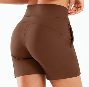 Breathable <b>Spandex</b>/Nylon Women's Yoga <b>Shorts</b> Seamless High Waist Quick Dry Four-Way Stretch - Product Image 4