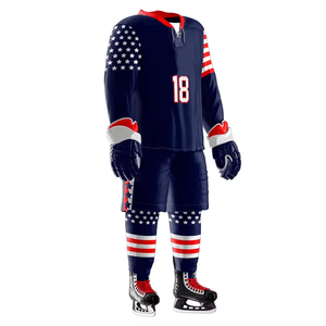 Uniformes de Hockey sobre Hielo Sublimados Personalizados OEM ODM, Transpirables, de Secado Rápido, Cómodos, 100% Poliéster, Conjuntos para Exteriores con Logotipo Personalizado - Product Image 5