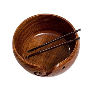 Bol en fil en bois 7x4 pouces support fait main pour crochet bol à tricoter avec crochet en bois crochet et sac de voyage cadeau - Product Image 1