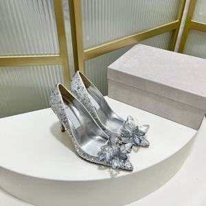 รองเท้าเจ้าสาวคริสตัลเพชรสำหรับผู้หญิง รองเท้าส้นเข็มดีไซน์เนอร์ประดับเพชร รองเท้าสำหรับงานเลี้ยงเจ้าสาว - Product Image 2