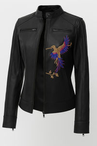 OEM personalizado chaquetas de cuero al por mayor fabricante genuino de cuero de vaca de lona chaquetas de motociclista logotipo frontal hombres mujeres de moda - Product Image 6