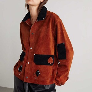 Veste en cuir véritable en daim de luxe pour femmes Street Wear Veste tendance durable - Product Image 4