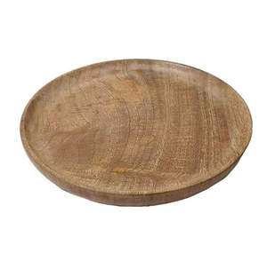 Modern Design Eco-Friendly Solid Mango Wood Flatware Serving Platter Burned <b>Table</b> Plate <b>Dishwasher</b> Safe Polished Technique - Product Image 1