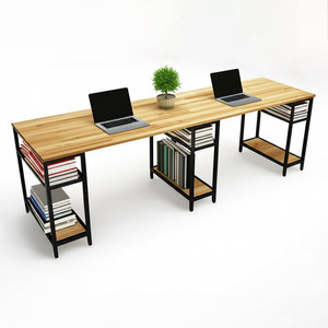 โต๊ะทำงานแบบสองขา รุ่น BD68089 พร้อมชั้นวางของในตัว เฟอร์นิเจอร์สำนักงานทันสมัย ดีไซน์อินดัสเทรียล-ร่วมสมัย ทำจากไม้เมลามีน - Product Image 1