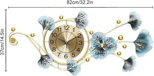 Horloge murale silencieuse à aiguilles en quartz pour salon, chambre, couloir et bureau - Grande taille, design contemporain - Product Image 4