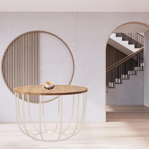 Priti Casual Round Glossy Coffee Table: this table <b>offers</b> a glossy finish, adding a touch of elegance to your space. - Product Image 3