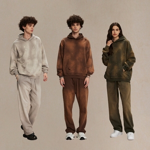 <b>Spray</b> Dyed Heavyweight 450 GSM French Terry Oversized Vintage Distressed Paint Splatter <b>Sun</b> Faded Hoodies Unisex - Product Image 3