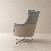 Fauteuil pivotant à dossier haut personnalisé avec appui-tête, fauteuil rembourré gris pour salon, chambre à coucher, hôtel