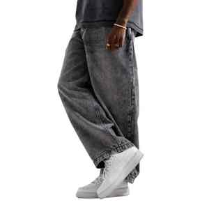 Jeans Negros Holgados Unisex para Hombre, Estilo Casual, Corte Recto, Pierna Ancha, Ajuste Holgado, Cintura Media, Lavado Claro para Todos - Product Image 3