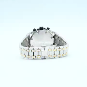 Reloj Analógico de Lujo Antiguo con Incrustaciones de Diamantes Moissanite, Dos Tonos, 41 mm, Acero Inoxidable, Resistente al Agua, para Hombre, Estilo Deportivo y Moderno - Product Image 4