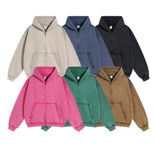 Sudadera con capucha lavada al ácido 100% hecha a medida, sudadera de hombre de talla grande, top de manga larga, estilo retro. - Product Image 2