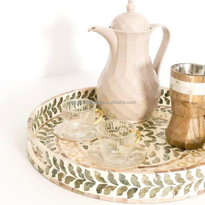 Bandejas para servir con incrustaciones de perlas para madre, bandeja decorativa para fregona, hecha a mano, venta al por mayor, 100% - Product Image 1