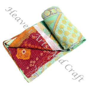 Kantha <b>Quilt</b> Gudari Kantha <b>Quilt</b> Gudari Hot Selling Wholesale Gold Supplier GD2119 Handmade Kantha <b>Quilt</b> Cotton Printed <b>Indian</b> - Product Image 5
