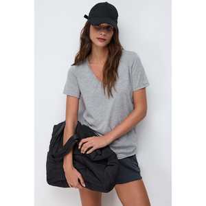 Camiseta Casual de Mujer, Corte Ajustado, 100% Poliéster, Cuello en V, Manga Corta, Transpirable, Talla XS - Product Image 2