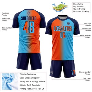 ชุดเสื้อเจอร์ซีย์สโมสรฟุตบอลผ้าโพลีเอสเตอร์แบบไล่สีพิมพ์สีพิมพ์ลาย - Product Image 2