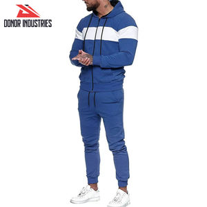 ชุดออกกำลังกายผู้ชายสีน้ำเงิน ระบายอากาศได้ดี น้ำหนักเบา ทรงปกติ เหมาะสำหรับฤดูใบไม้ร่วง ชุดแทรคสูทแบบเรียบ - Product Image 3