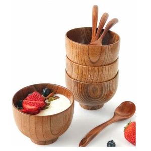 Tazón de Madera de Acacia Ecológico con Acabado Natural, Hecho a Mano, Estilo Americano para Cocina, Mesa de Comedor, Restaurante, Hotel, Catering - Product Image 5