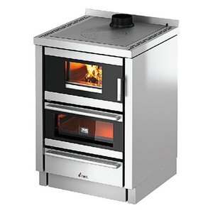 Cucina legna 6,2kW KOOK 60 4.0V Inox 4 feux (60x60x85cm) - Product Image 1