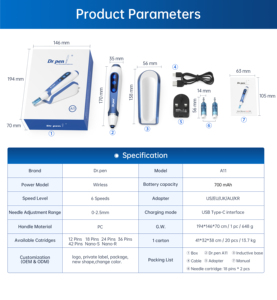ปากกาดูแลผิวหน้าแบบไม่ใช้เข็ม รุ่น A11 MTS <span class=keywords><strong>Dermapen</strong></span> Dr Pen A11 สำหรับใช้ในบ้าน สะดวกและมีประสิทธิภาพ - Product Image 6