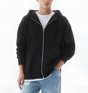 Sweat à capuche pour homme surdimensionné avec logo de marque personnalisé, fermeture éclair intégrale, 460 GSM, imperméable, qualité supérieure, plusieurs couleurs - Product Image 5