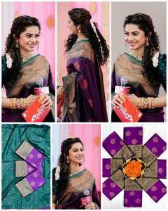 New Fashionable Banarsi Silk <b>Saree</b> <b>Blouse</b> Piece Economical Bollywood Style Party Wear for Women Wholesale Surat Summer Winter - Product Image 1