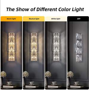 Lámpara de Pared de Cristal de Acero Inoxidable Cromo Oro Lámpara de Cristal K9 Moderna para Decoración de Pared Interior Hogar Baño Lámpara de Pared de Cristal de Lujo - Product Image 2