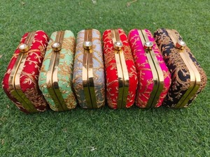 Bolso de mano de novia bordado étnico indio, bolso de noche para boda y fiesta, cadena para Navidad, Halloween, ocasiones de Año Nuevo - Product Image 6