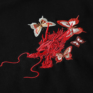 เสื้อฮู้ดดี้ผู้ชายผ้าฝ้าย 100% แบบถัก น้ำหนัก 280 กรัม ระบายอากาศได้ดี เหมาะสำหรับฤดูใบไม้ร่วง  งานปักลายแบบพัคกีสถาน  รุ่นใหม่ล่าสุด  มีกระเป๋า - Product Image 4