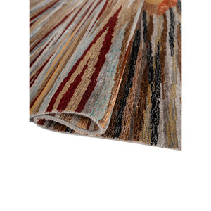 Tapis noué à la main en laine, bambou et soie à motif abstrait Manchaha, gris et noir, rectangulaire, pour la maison, la chambre, le couloir - Les-2797 - Product Image 2