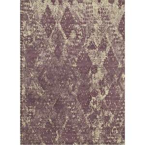 Alfombra Rectangular de Lana y Seda de Bambú Tejida a Mano Kavi Ivory, Modelo Esk-662, con Patrón Abstracto para Sala de Estar o Pasillo - Product Image 1