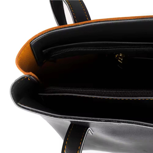 Sac fourre-tout en cuir pour femme, mode moderne, épaule, premium, léger, imperméable, fermeture éclair, personnalisable, cuir véritable - Product Image 3