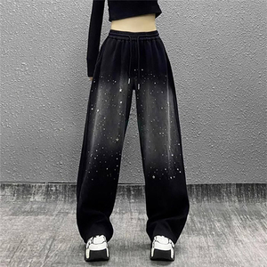 กางเกงยีนส์ฟอกสีสไตล์วินเทจสำหรับผู้ชาย พิมพ์โลโก้ได้ตามต้องการ รับผลิตแบบ OEM - Product Image 3