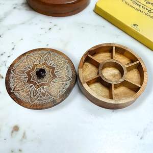 Boîte de rangement à épices en bois naturel imprimé, écologique, avec réglage de la finesse, revêtement lisse et brillant, passe au lave-vaisselle - Product Image 2