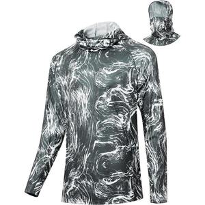 Camisa de Pesca de Manga Larga para Hombre con Capucha, Protección Solar UPF 50 Anti-UV, Diseño Estampado, Poliéster - Product Image 3