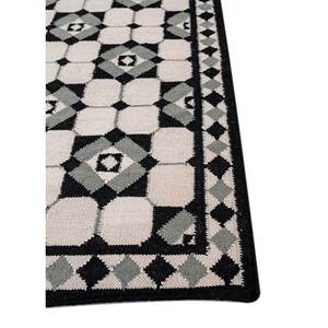 Tapis en laine tissée plate Alhambra ivoire, motif géométrique, 9x12, rectangulaire, pour salon, tapis de couloir en viscose, modèle puzzle - ADWL-13165(CS-01) - Product Image 4