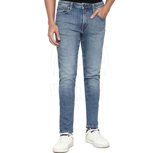 Pantalon en jean taille haute en coton décontracté pour hommes Braguette légère à boutons Logo personnalisé Conception professionnelle OEM Caractéristiques du service à vendre - Product Image 1