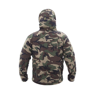 Veste de chasse tactique softshell imperméable coupe-vent en polaire thermique avec col montant et logo frontal pour homme - Product Image 2