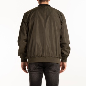 Blouson aviateur moderne pour hommes léger 100% polyester manteau de vol zippé Streetwear décontracté avec col et poignets côtelés - Product Image 3